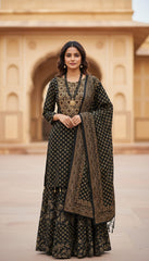 Black Enbroidered Pure Cotton Suit in Berlin Germany