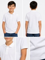 Kids' Classic White Polo T-Shirt