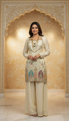 Elegant Cream Embroidered Suit Set in Berlin Germany