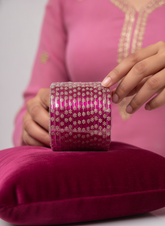Fuchsia Pink Stone-Studded Traditional Bangles Set