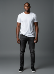Men’s Charcoal Black Distressed Skinny Fit Jeans