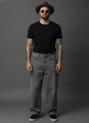 Men’s Grey Relaxed Fit Denim Jeans