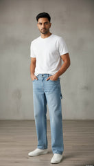 Men’s Light Blue Relaxed Fit Denim Jeans