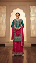 Royal Green Embroidered Suit Set in Berlin Germany