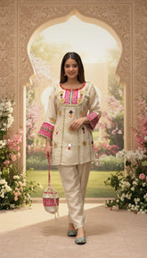 Tissue Silk Coord Set With Potli in Berlin Germany