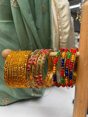 Traditional Gold-Tone Bridal Bangles Set