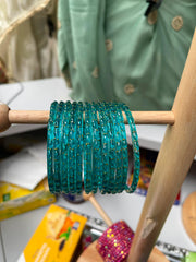 Turquoise Textured Bangles Set