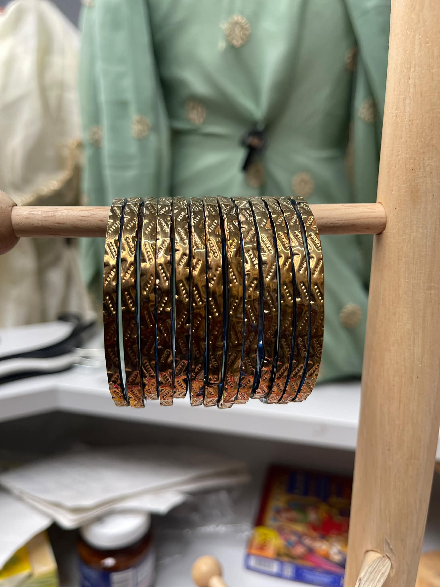 Antique Gold Engraved Bangles Set