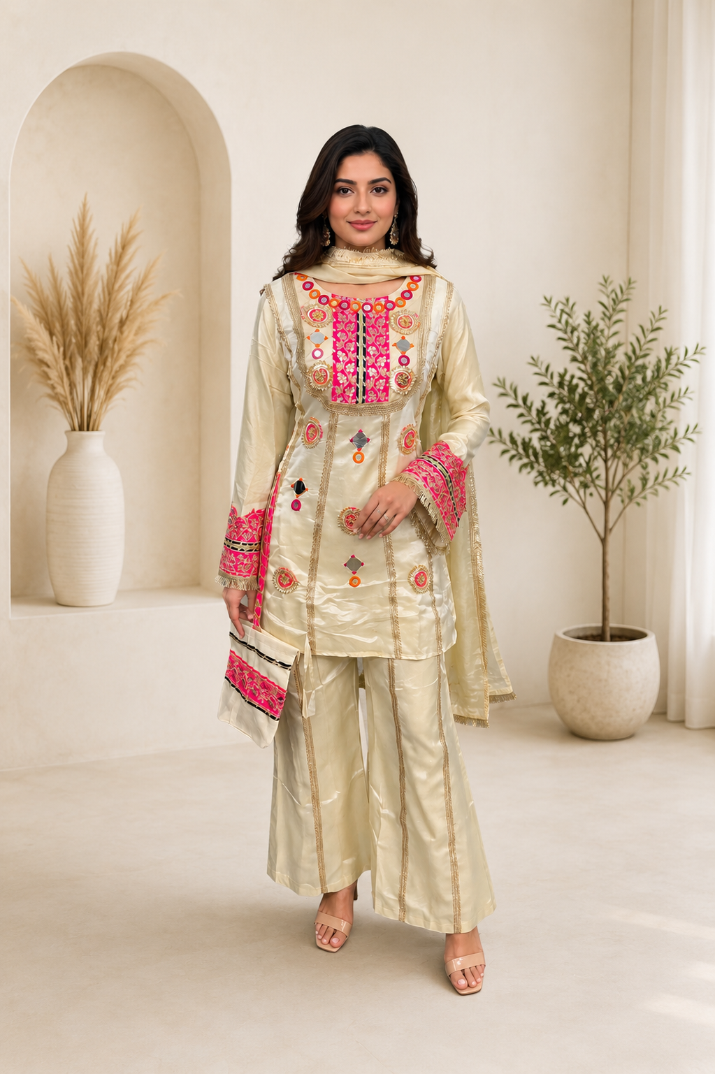 Tissue Silk Coord Set With Potli in Berlin Germany