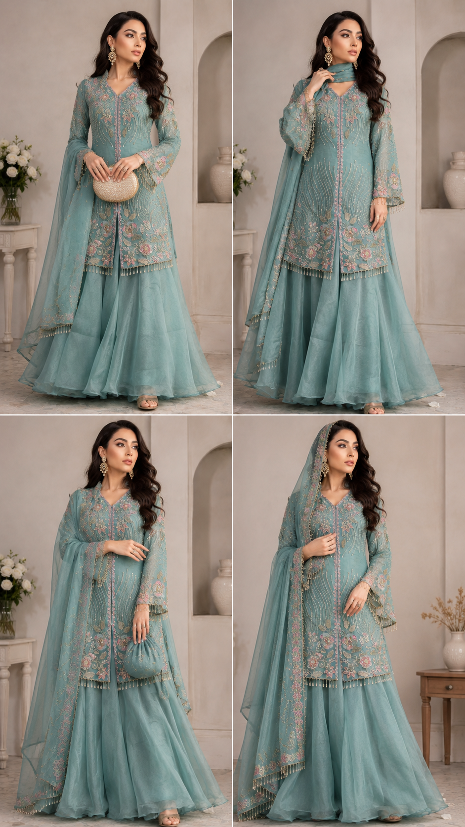 Elegant Teal Embroidered Suit in Berlin Germany