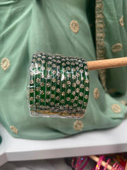 Emerald Green Stone-Studded Traditional Bangles Set