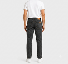 Men’s Charcoal Grey Slim Fit Distressed Denim Jeans