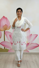 Graceful White Embroidered Suit Set in Berlin