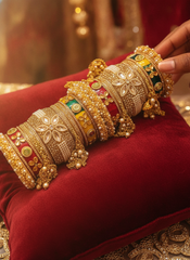Luxury Pearl & Kundan Bridal Bangle Set