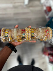 Luxury Pearl & Kundan Bridal Bangle Set