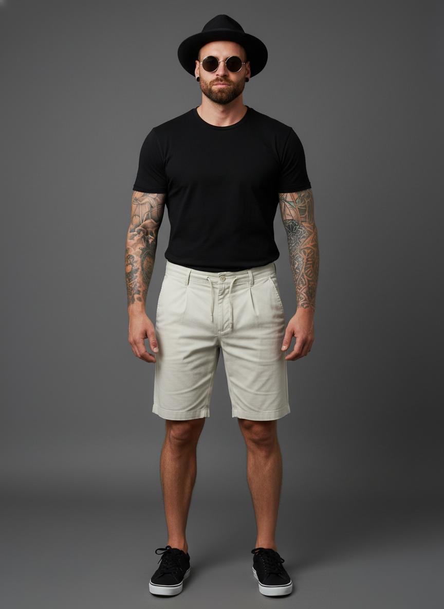 Men’s Beige Slim Fit Casual Shorts in Berlin