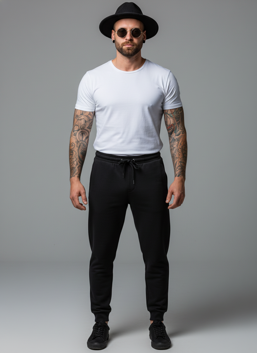 Men’s Black Premium Slim Fit Jogger Trousers