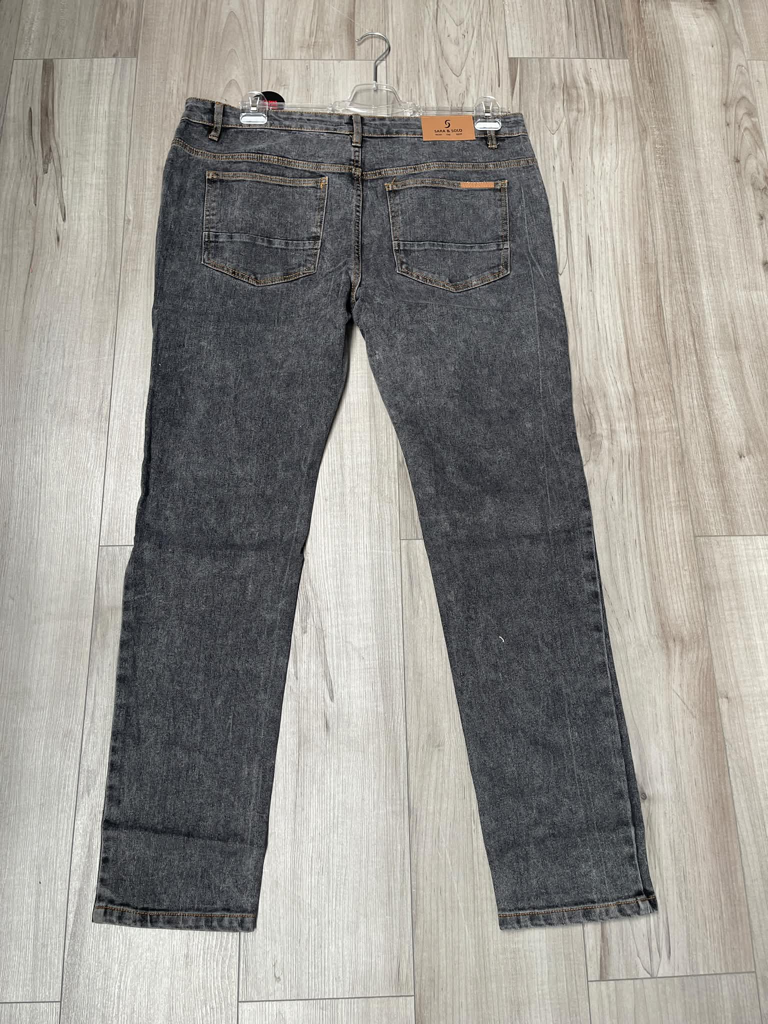 Men’s Charcoal Grey Slim Fit Distressed Denim Jeans