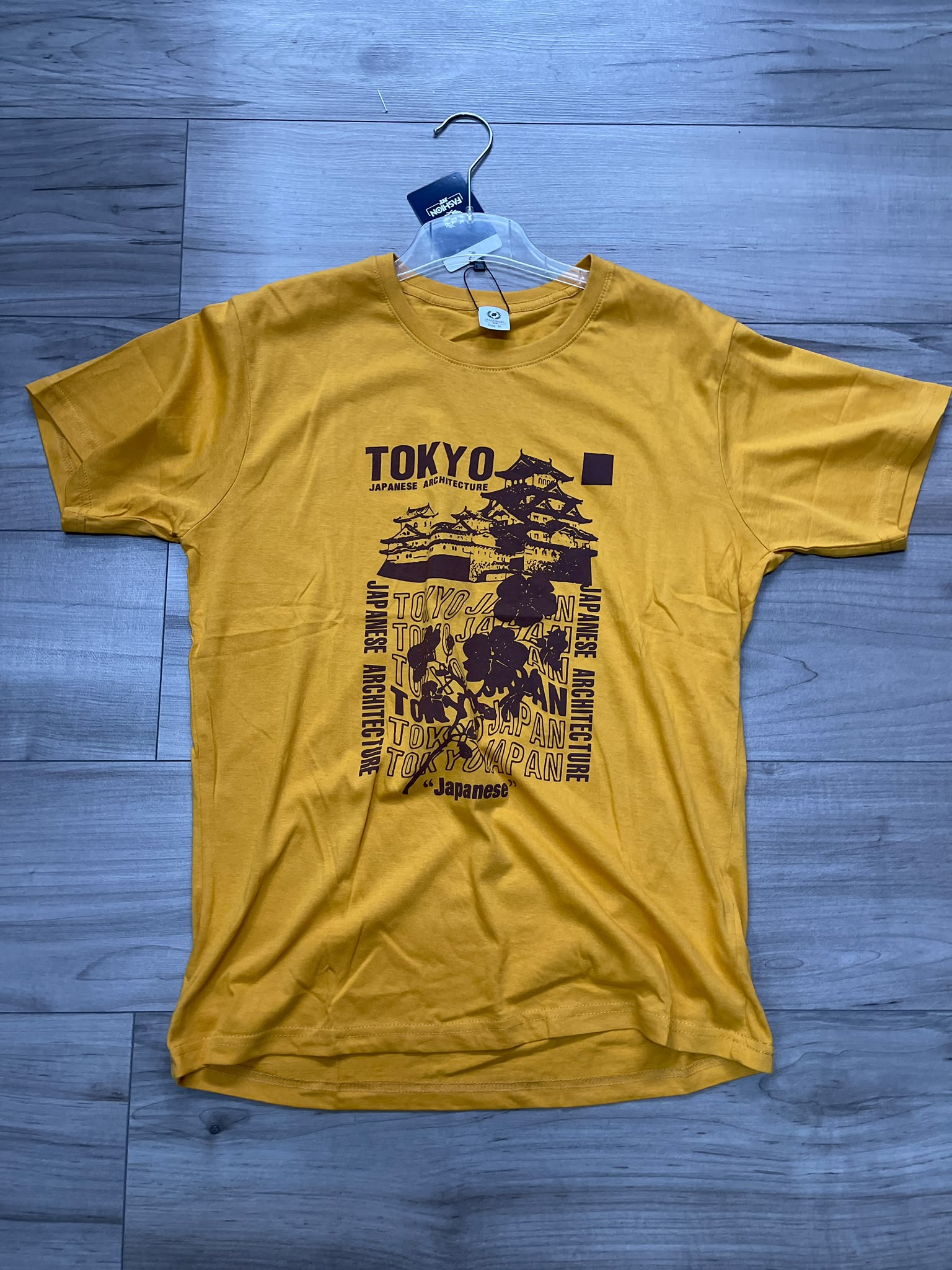 Men's Mustard Tokyo Graphic Printed T-Shirt