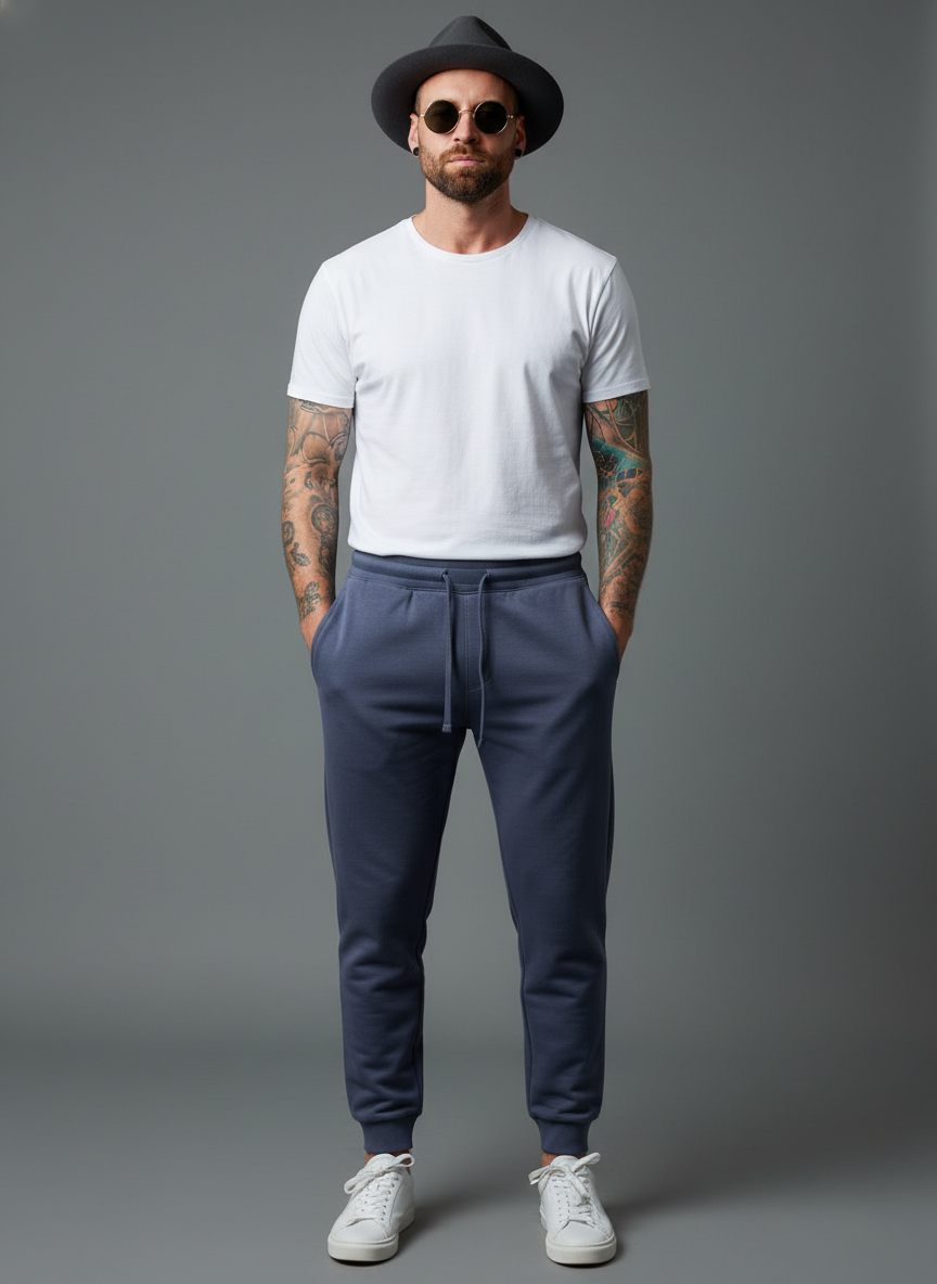 Men’s Navy Blue Slim Fit Jogger Trousers