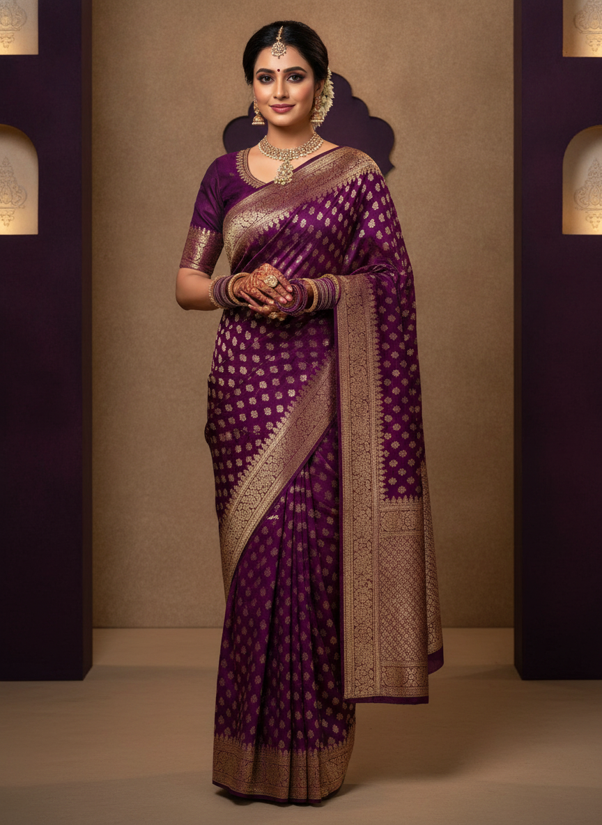 Royal Purple Crystal Bangles Set