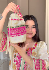 Tissue Silk Coord Set With Potli in Berlin Germany