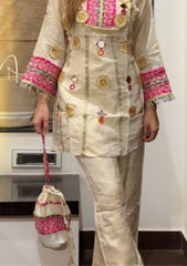 Tissue Silk Coord Set With Potli in Berlin Germany