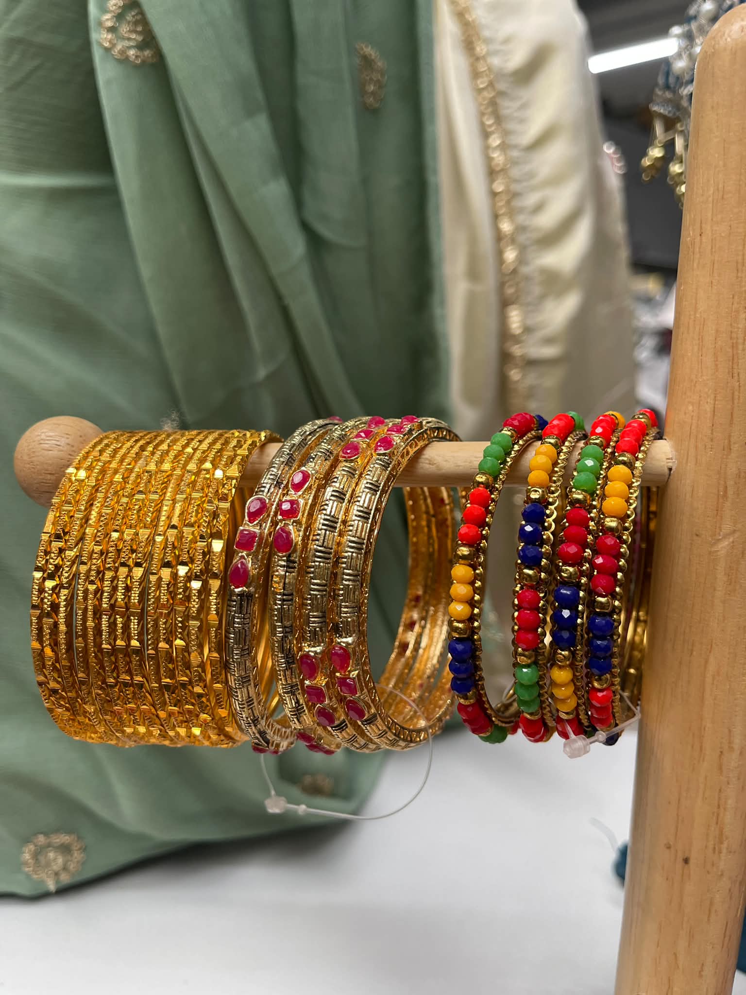 Traditional Gold-Tone Bridal Bangles Set