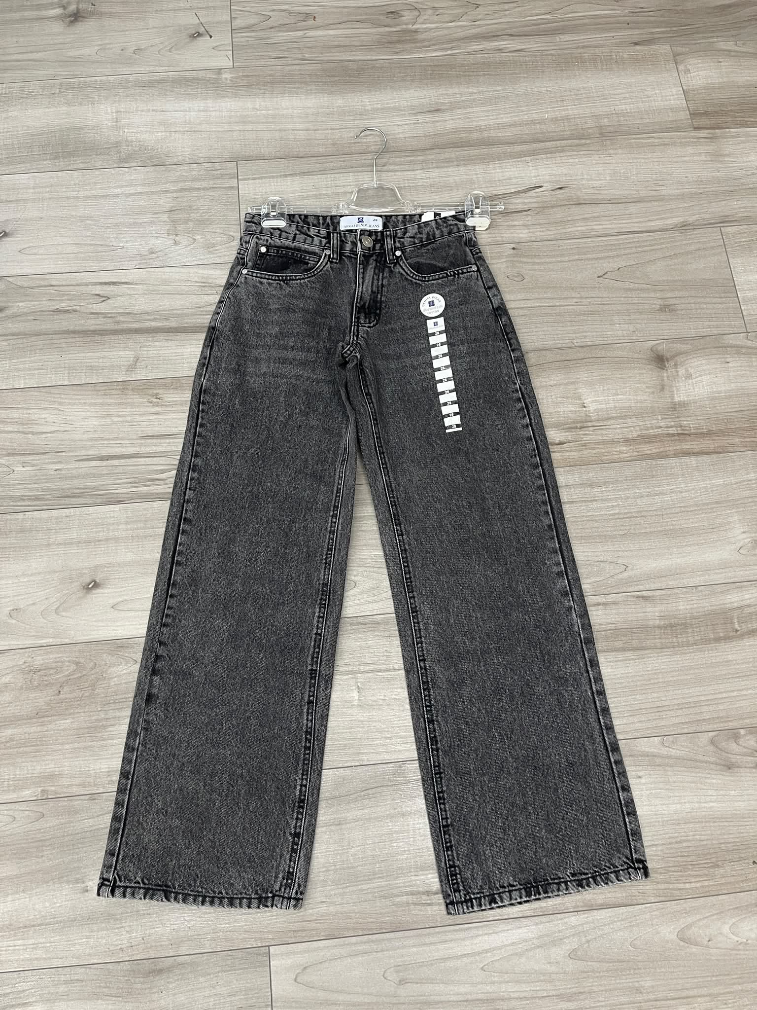 Women's Charcoal Grey High-Rise Wide Leg Denim Jeans